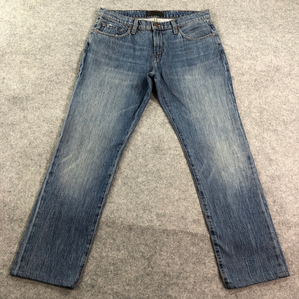 J Brand Tyler Mens Jeans 32 Straight Leg Blue Slim Fit Made in USA Stretch Denim